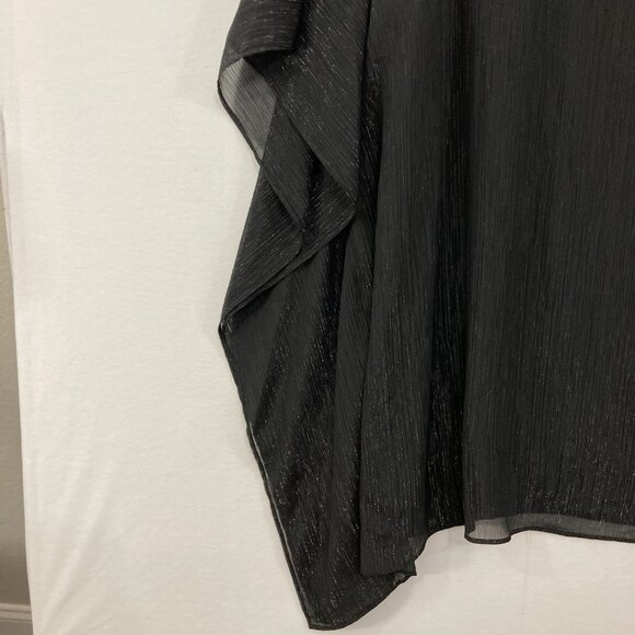 Michael Michael Kors size 2X Black Metallic Soft Flowy Poncho Blouse Evening - Picture 4 of 10